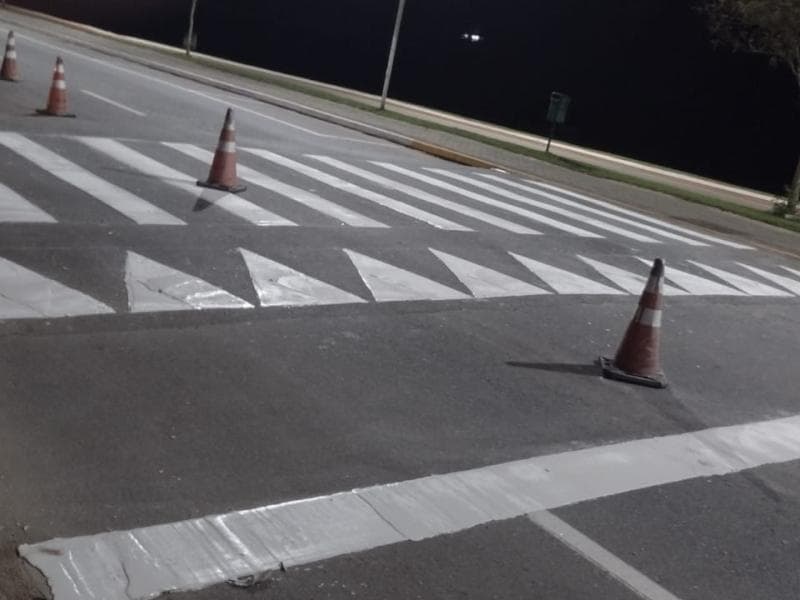 Pintura a quente garante durabilidade da sinalização em Jaraguá do Sul